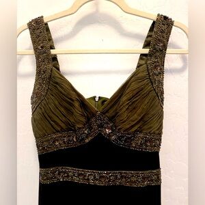 Olive green gem dress